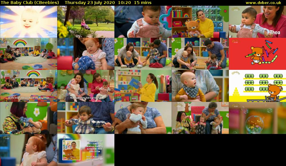 The Baby Club (CBeebies) Thursday 23 July 2020 10:20 - 10:35