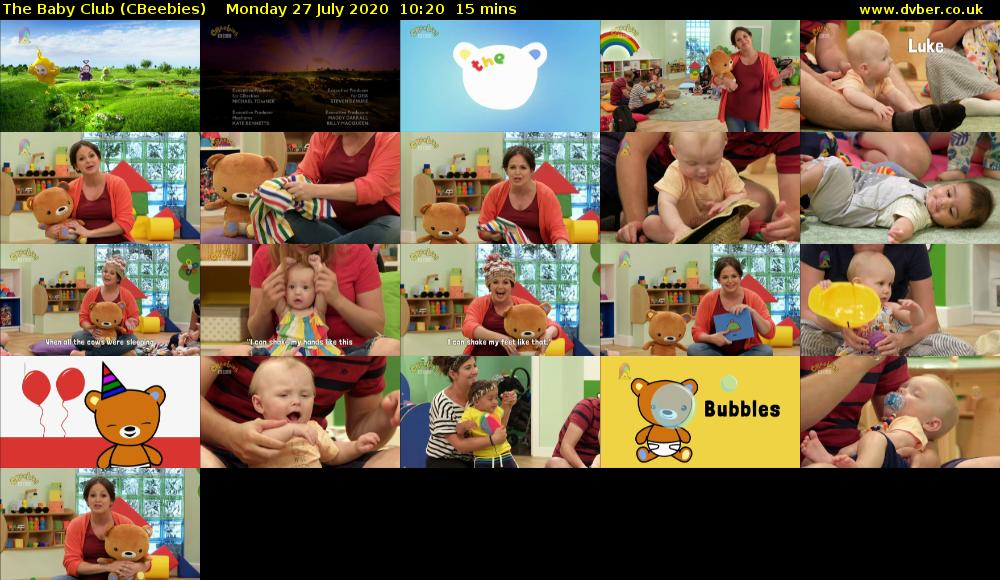 The Baby Club (CBeebies) Monday 27 July 2020 10:20 - 10:35