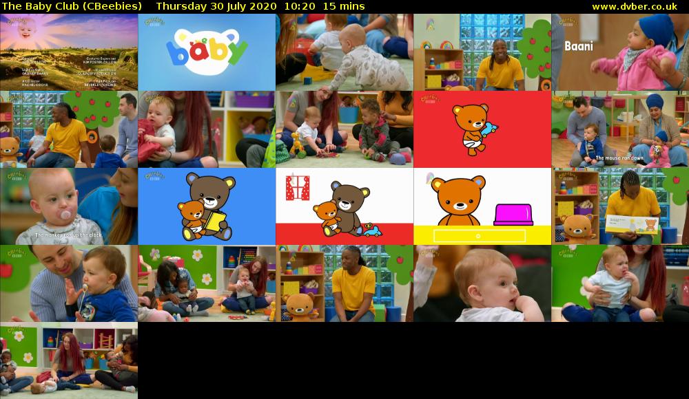 The Baby Club (CBeebies) Thursday 30 July 2020 10:20 - 10:35