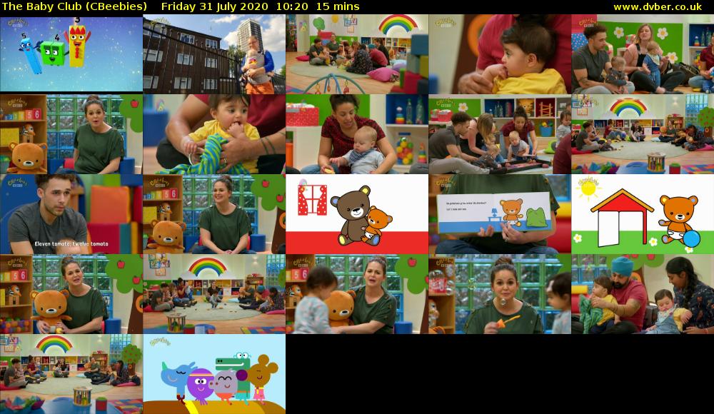 The Baby Club (CBeebies) Friday 31 July 2020 10:20 - 10:35