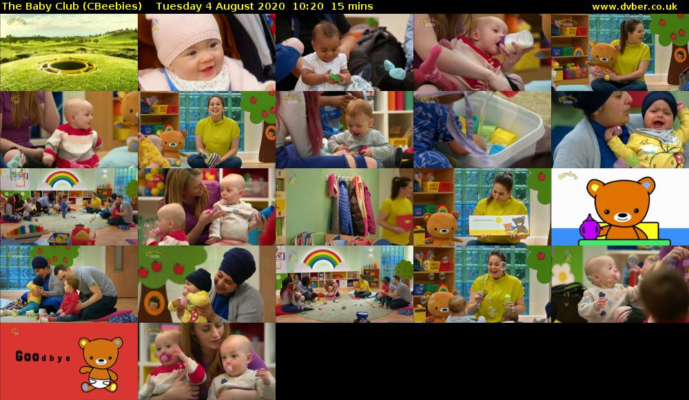 The Baby Club (CBeebies) Tuesday 4 August 2020 10:20 - 10:35