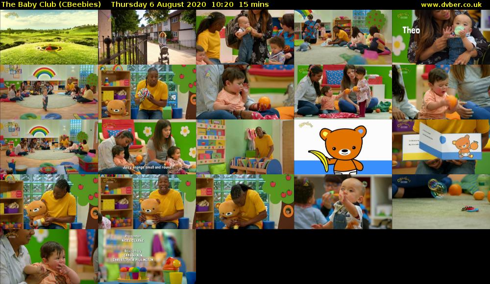 The Baby Club (CBeebies) Thursday 6 August 2020 10:20 - 10:35