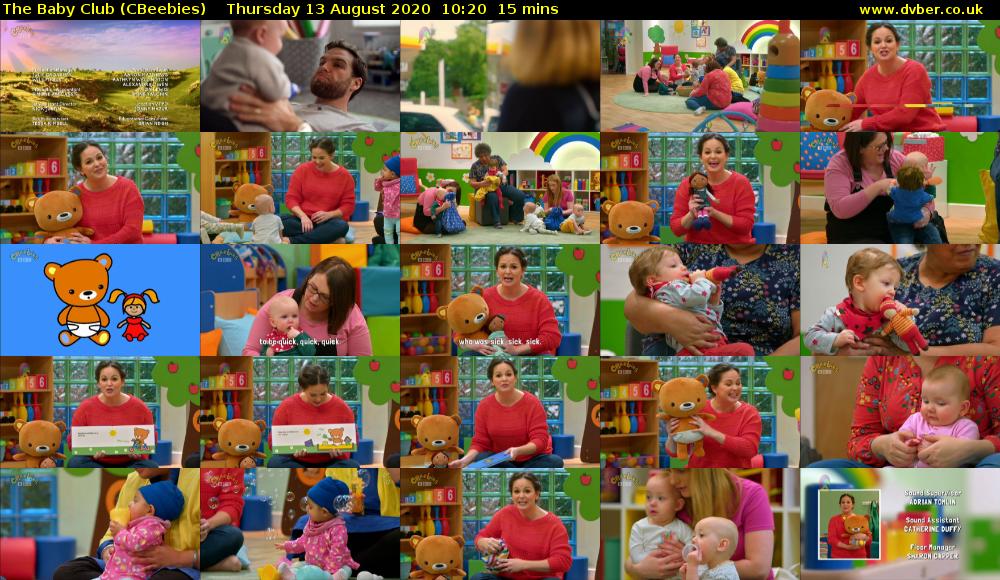 The Baby Club (CBeebies) Thursday 13 August 2020 10:20 - 10:35