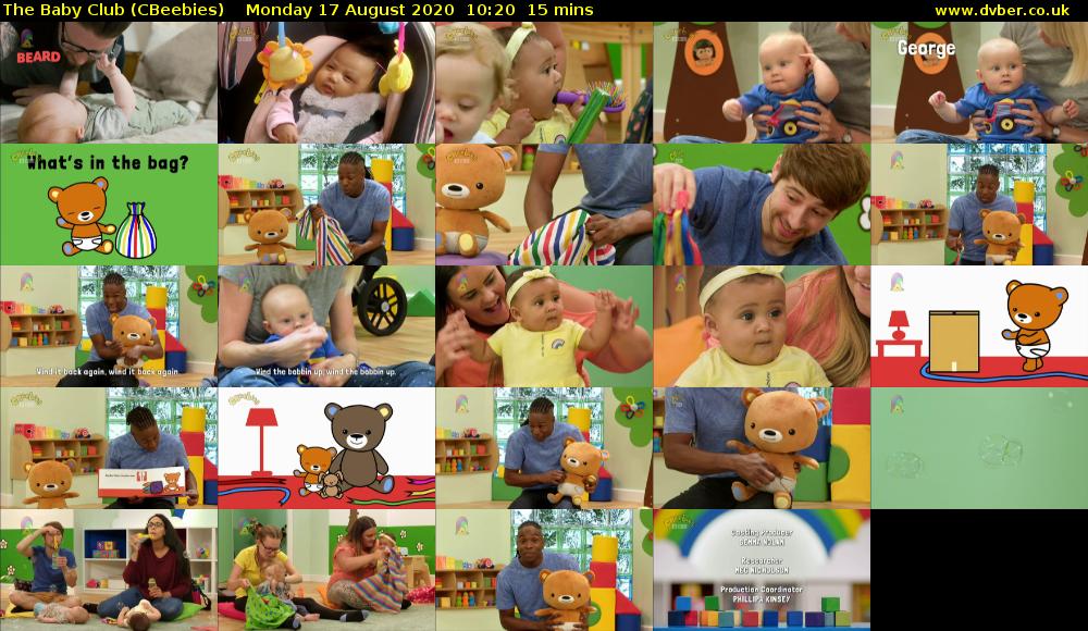 The Baby Club (CBeebies) Monday 17 August 2020 10:20 - 10:35