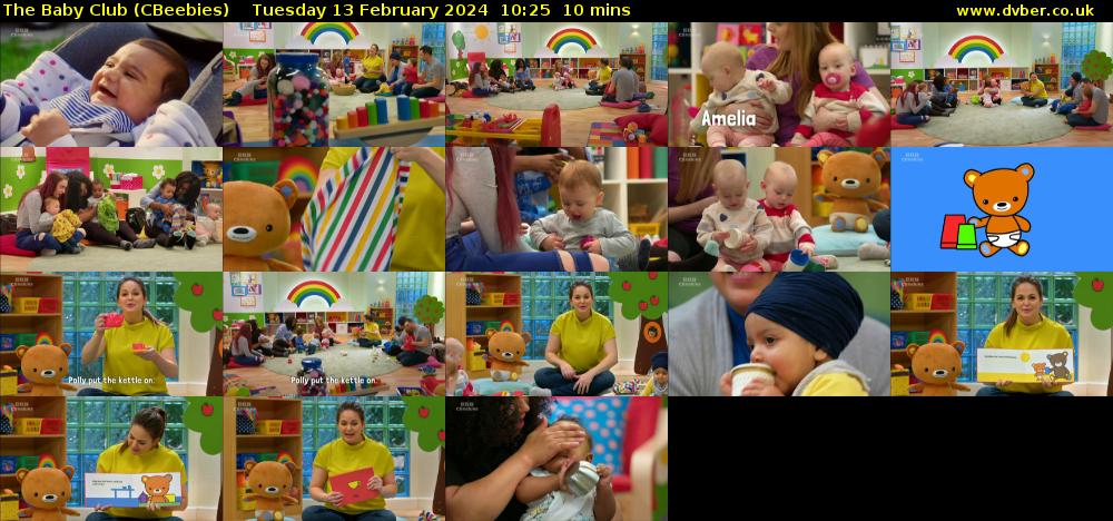 The Baby Club (CBeebies) Tuesday 13 February 2024 10:25 - 10:35