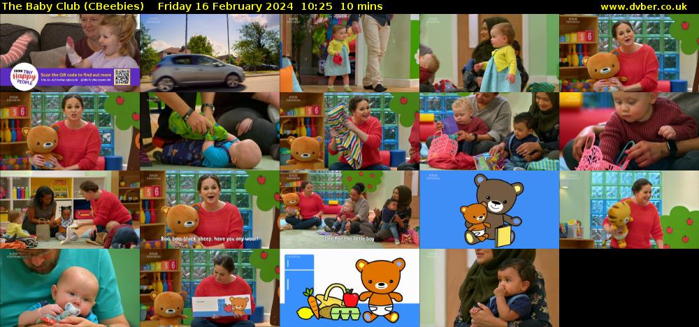 The Baby Club (CBeebies) Friday 16 February 2024 10:25 - 10:35