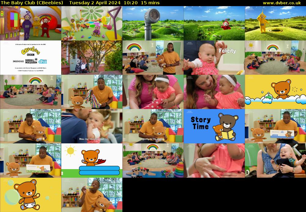 The Baby Club (CBeebies) Tuesday 2 April 2024 10:20 - 10:35