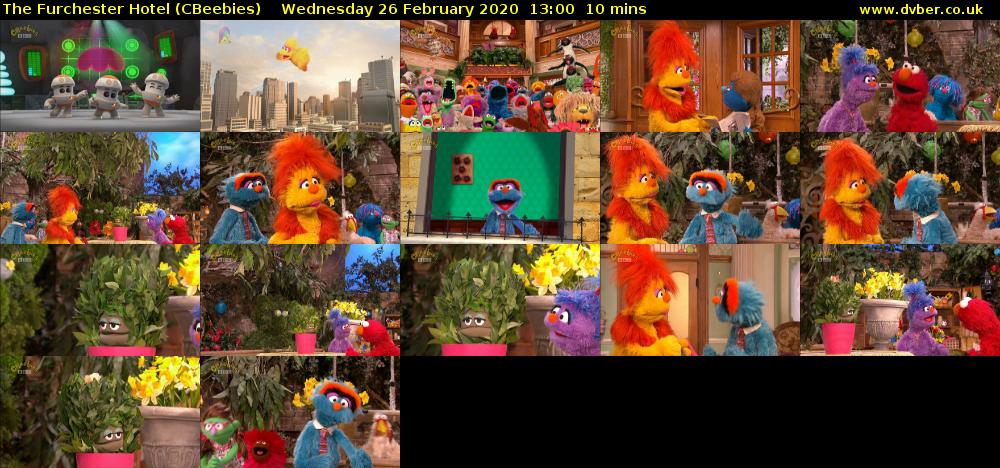 The Furchester Hotel (CBeebies) Wednesday 26 February 2020 13:00 - 13:10