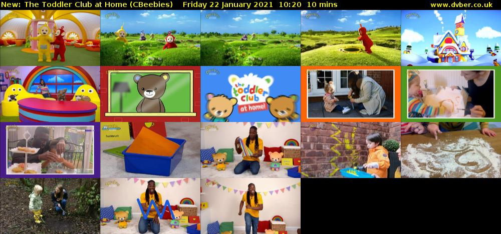 The Toddler Club at Home (CBeebies) Friday 22 January 2021 10:20 - 10:30