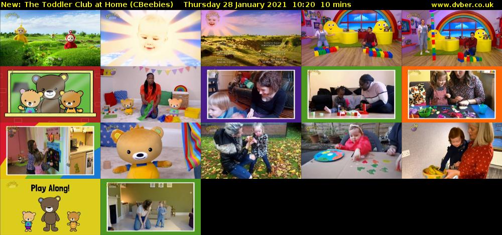 The Toddler Club at Home (CBeebies) Thursday 28 January 2021 10:20 - 10:30