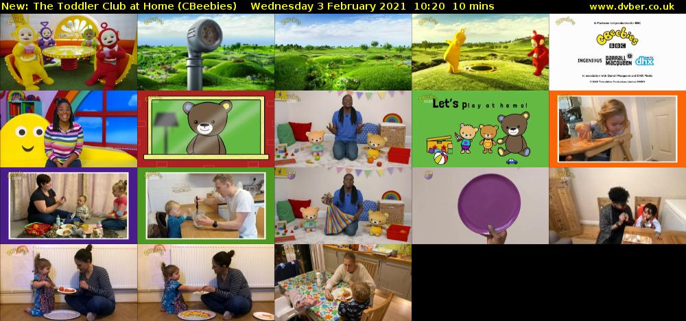 The Toddler Club at Home (CBeebies) Wednesday 3 February 2021 10:20 - 10:30