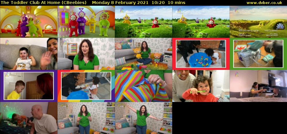 The Toddler Club at Home (CBeebies) Monday 8 February 2021 10:20 - 10:30