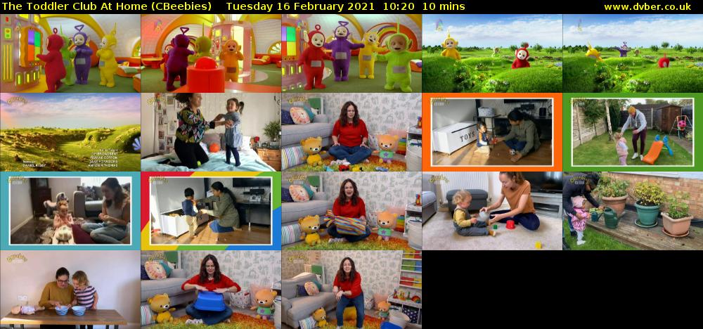 The Toddler Club at Home (CBeebies) Tuesday 16 February 2021 10:20 - 10:30