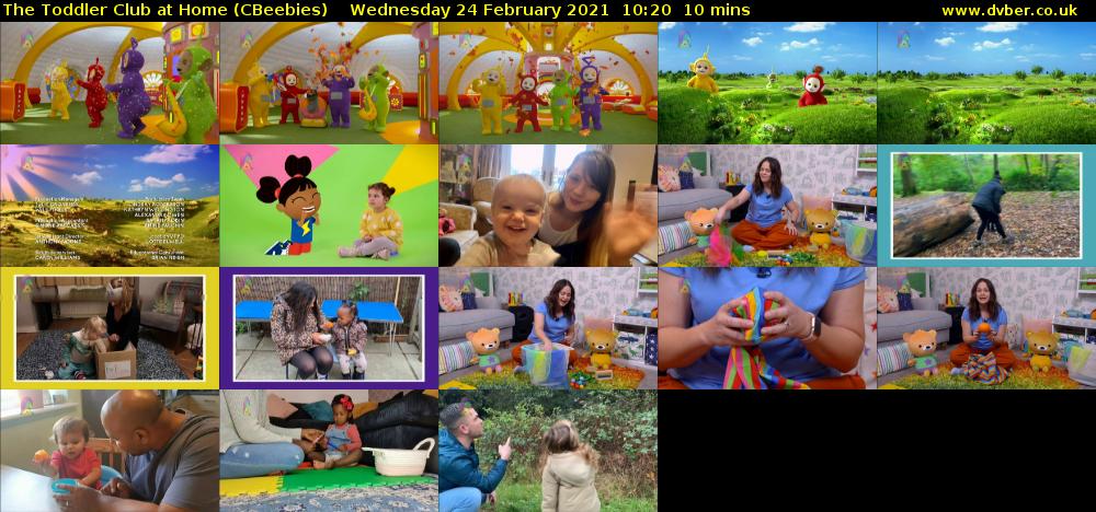 The Toddler Club at Home (CBeebies) Wednesday 24 February 2021 10:20 - 10:30