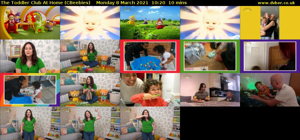 The Toddler Club at Home (CBeebies) Monday 8 March 2021 10:20 - 10:30