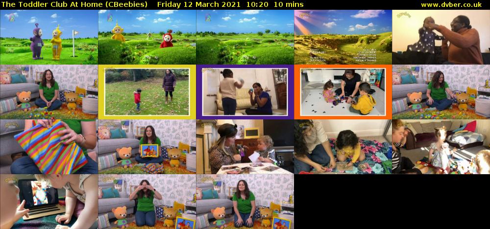 The Toddler Club at Home (CBeebies) Friday 12 March 2021 10:20 - 10:30