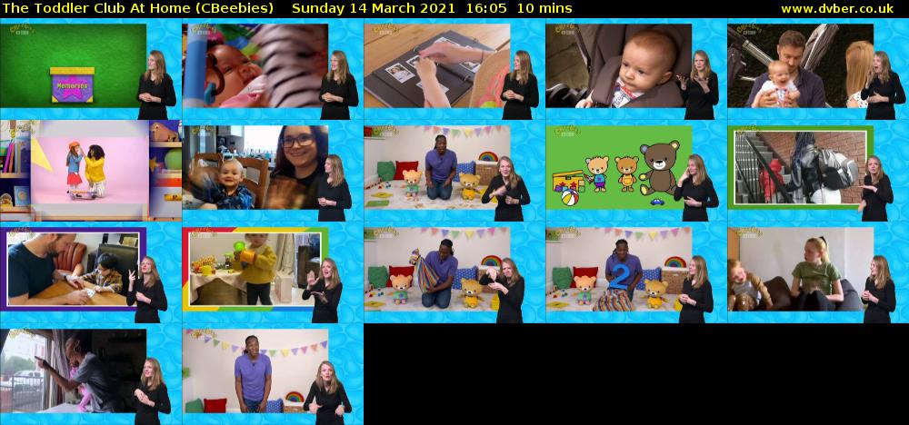 The Toddler Club at Home (CBeebies) Sunday 14 March 2021 16:05 - 16:15