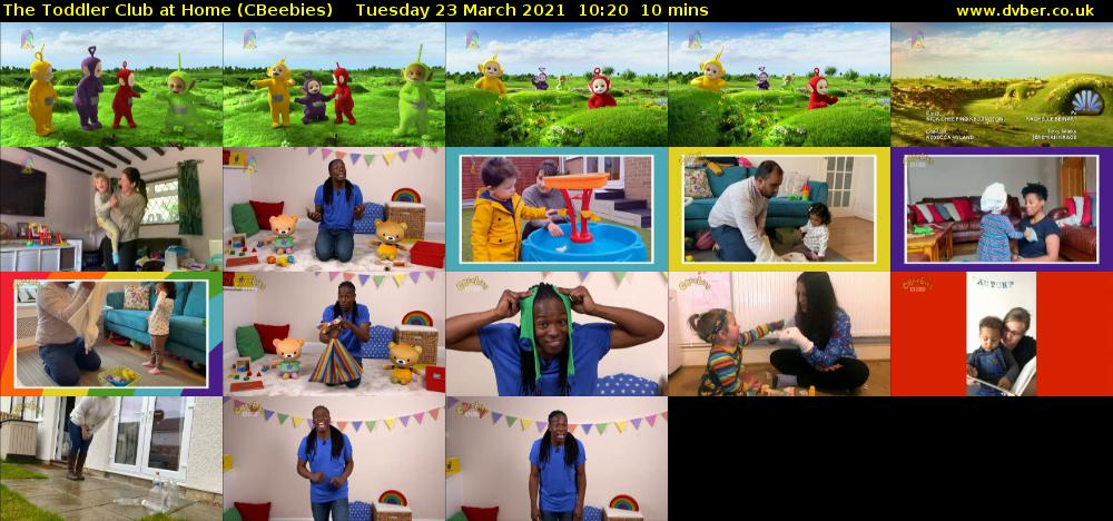 The Toddler Club at Home (CBeebies) Tuesday 23 March 2021 10:20 - 10:30