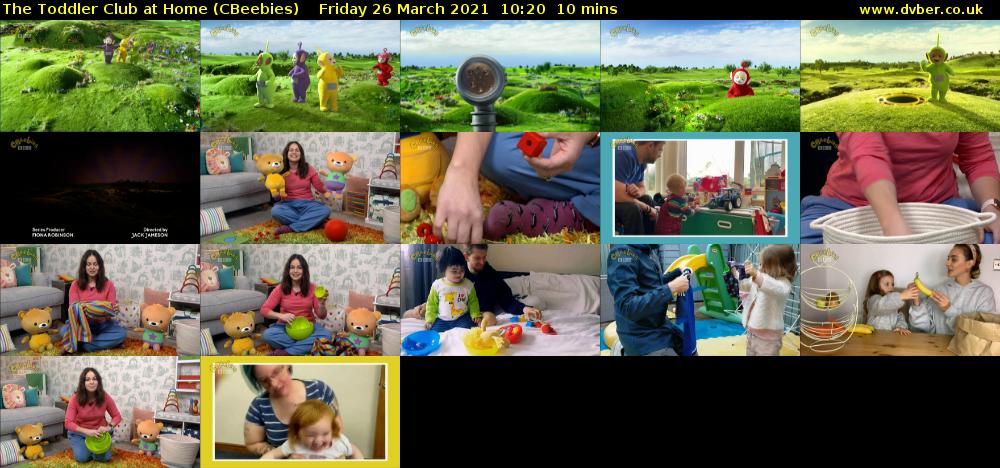 The Toddler Club at Home (CBeebies) Friday 26 March 2021 10:20 - 10:30