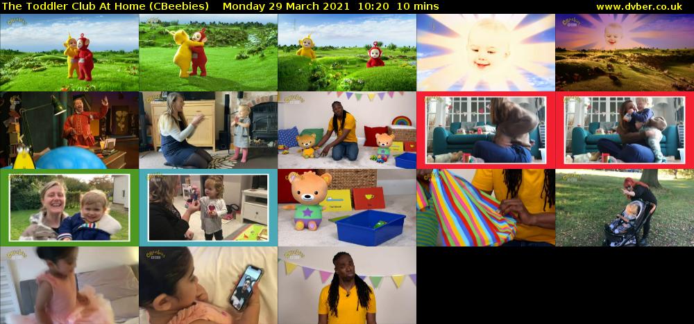 The Toddler Club at Home (CBeebies) Monday 29 March 2021 10:20 - 10:30