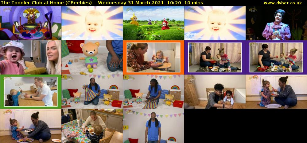 The Toddler Club at Home (CBeebies) Wednesday 31 March 2021 10:20 - 10:30