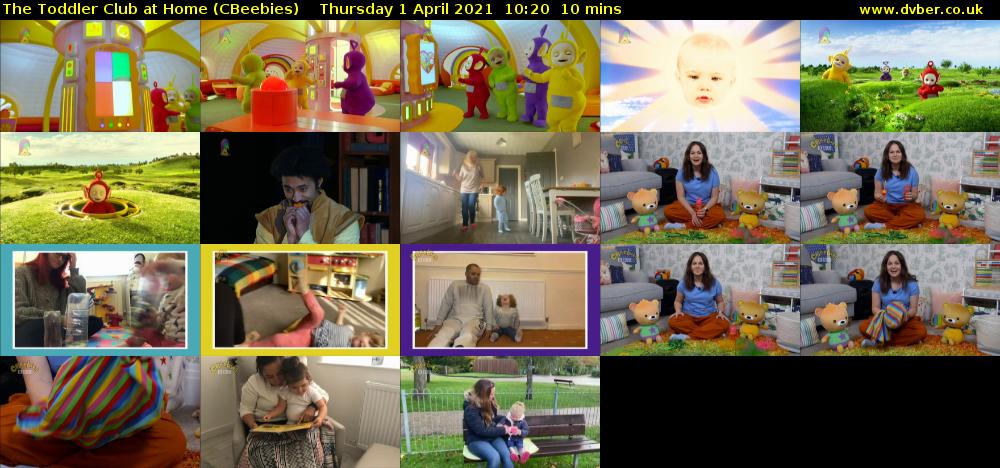 The Toddler Club at Home (CBeebies) Thursday 1 April 2021 10:20 - 10:30