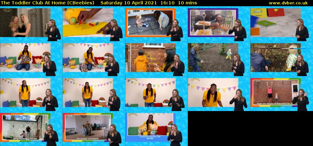 The Toddler Club at Home (CBeebies) Saturday 10 April 2021 16:10 - 16:20