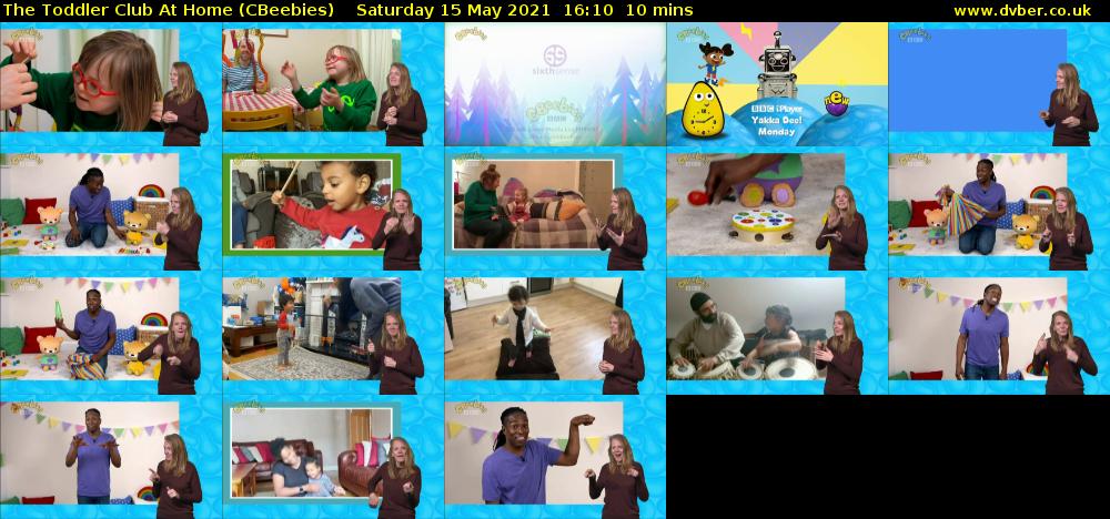 The Toddler Club at Home (CBeebies) Saturday 15 May 2021 16:10 - 16:20