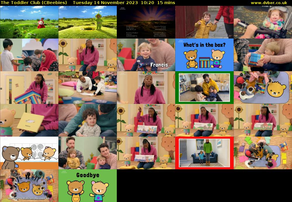 The Toddler Club (CBeebies) Tuesday 14 November 2023 10:20 - 10:35