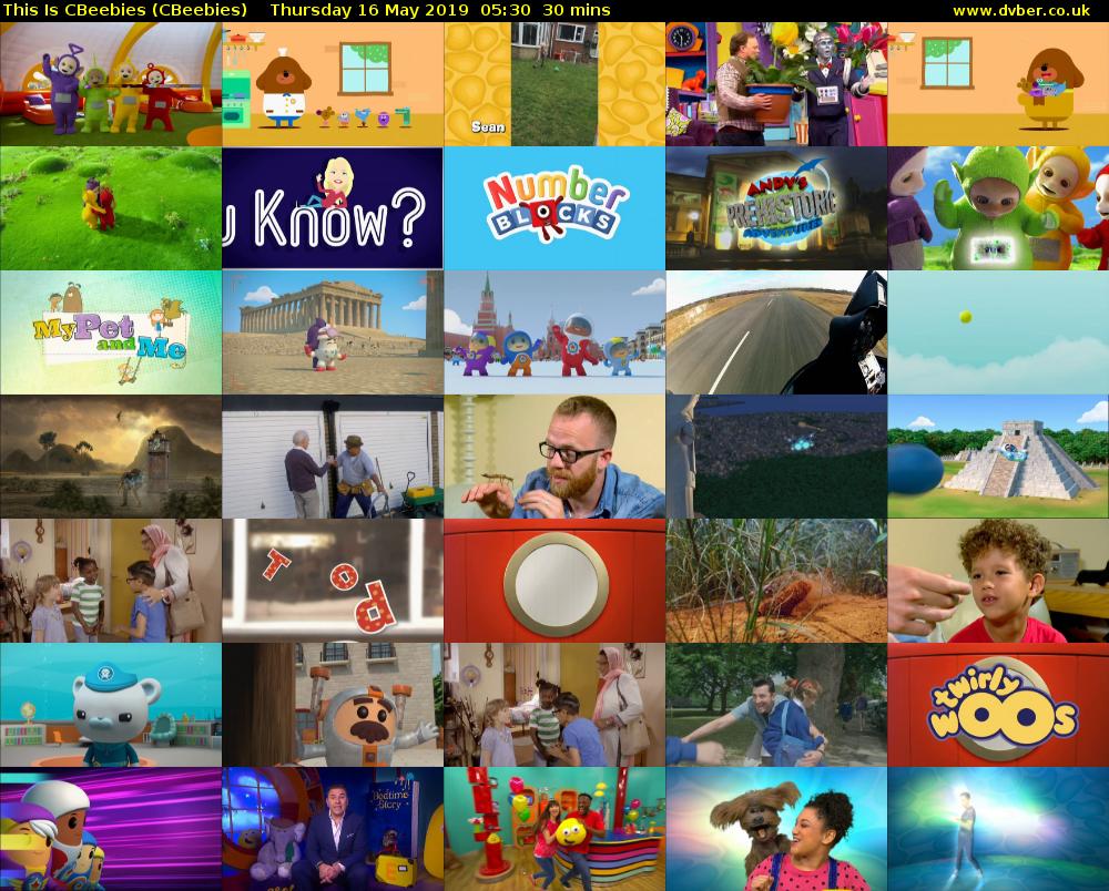 This Is CBeebies (CBeebies) Thursday 16 May 2019 05:30 - 06:00