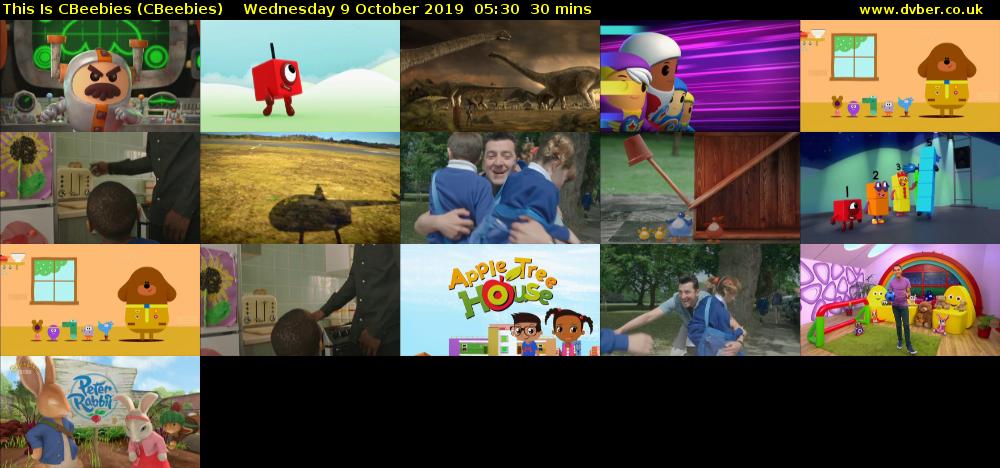 This Is CBeebies (CBeebies) Wednesday 9 October 2019 05:30 - 06:00