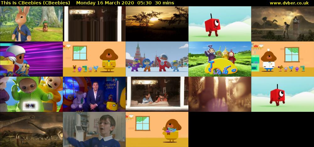 This Is CBeebies (CBeebies) Monday 16 March 2020 05:30 - 06:00