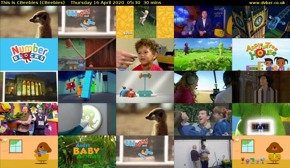 This Is CBeebies (CBeebies) Thursday 16 April 2020 05:30 - 06:00
