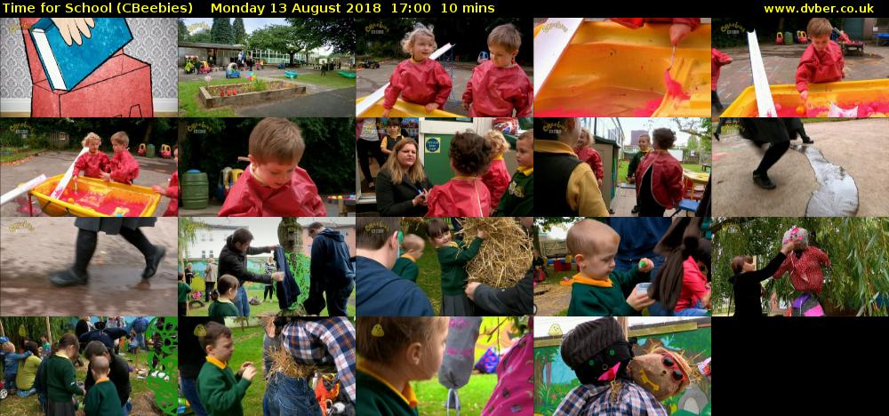 Time for School (CBeebies) Monday 13 August 2018 17:00 - 17:10