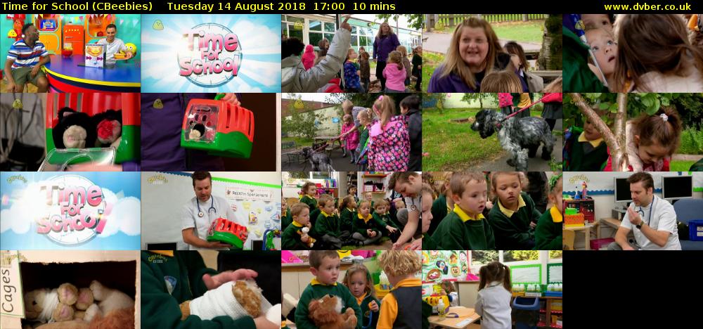 Time for School (CBeebies) Tuesday 14 August 2018 17:00 - 17:10