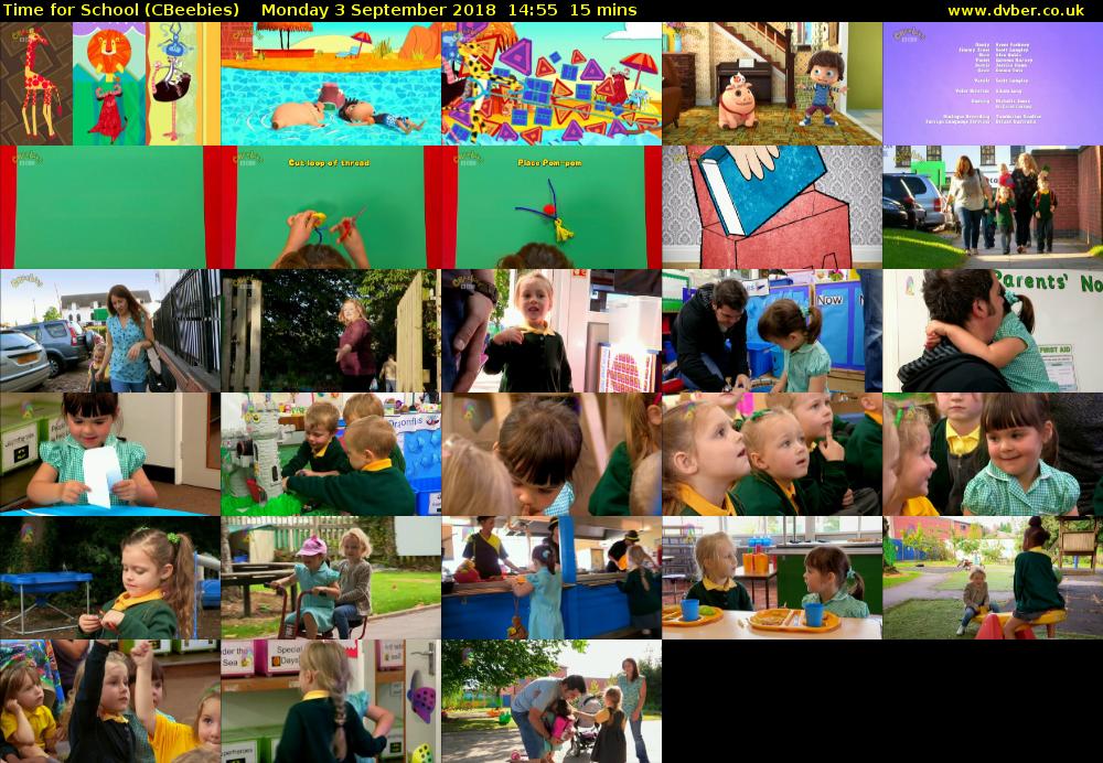 Time for School (CBeebies) Monday 3 September 2018 14:55 - 15:10