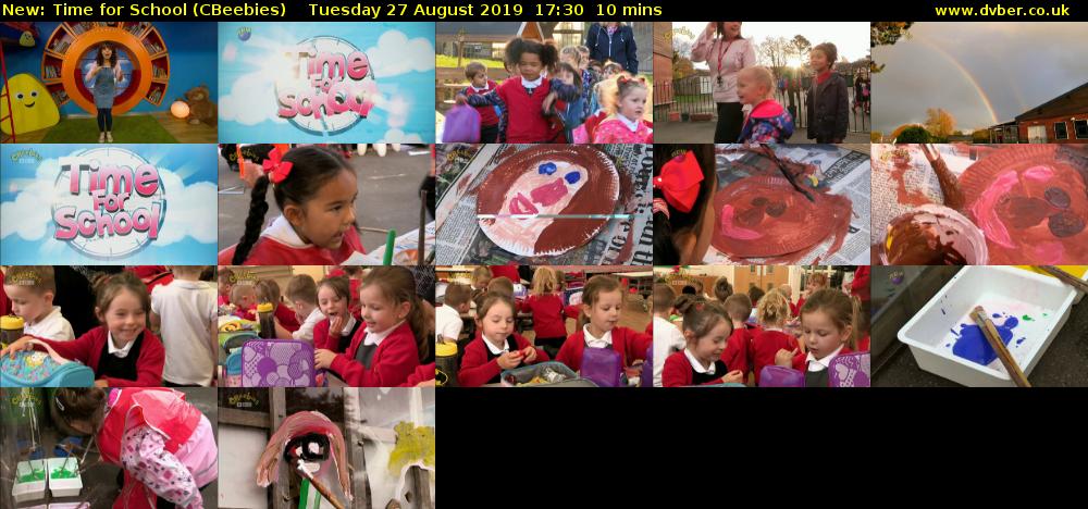 Time for School (CBeebies) Tuesday 27 August 2019 17:30 - 17:40