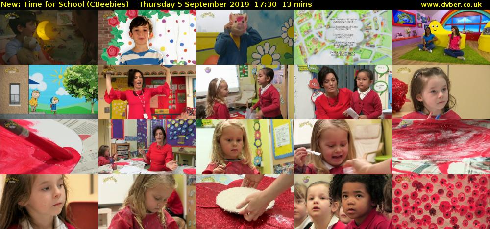 Time for School (CBeebies) Thursday 5 September 2019 17:30 - 17:43
