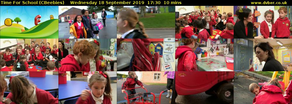 Time for School (CBeebies) Wednesday 18 September 2019 17:30 - 17:40