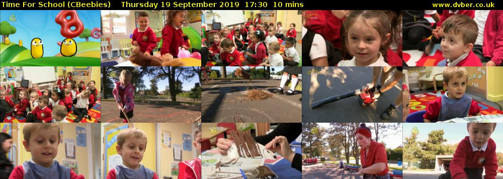 Time for School (CBeebies) Thursday 19 September 2019 17:30 - 17:40