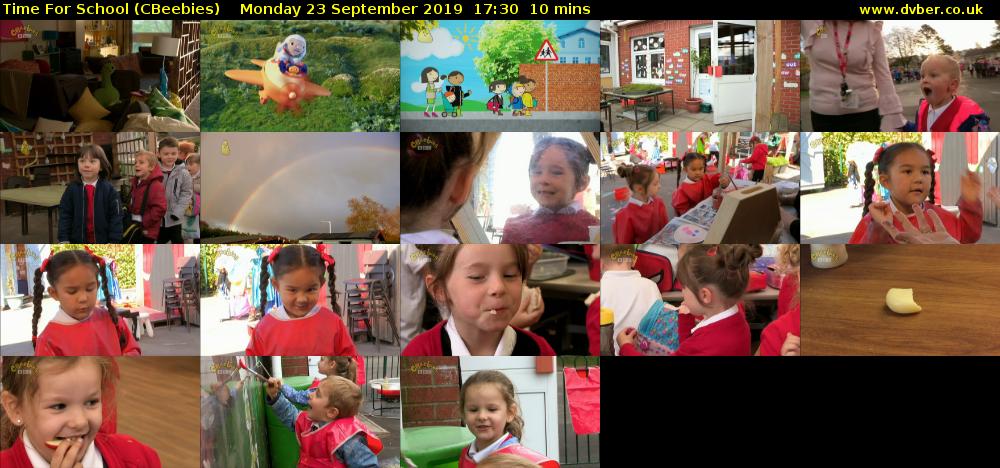 Time for School (CBeebies) Monday 23 September 2019 17:30 - 17:40
