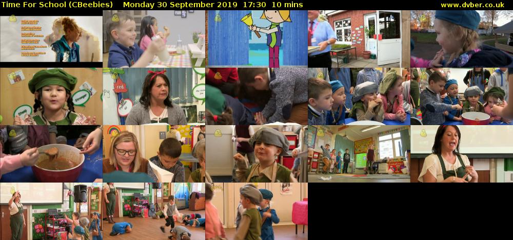 Time for School (CBeebies) Monday 30 September 2019 17:30 - 17:40