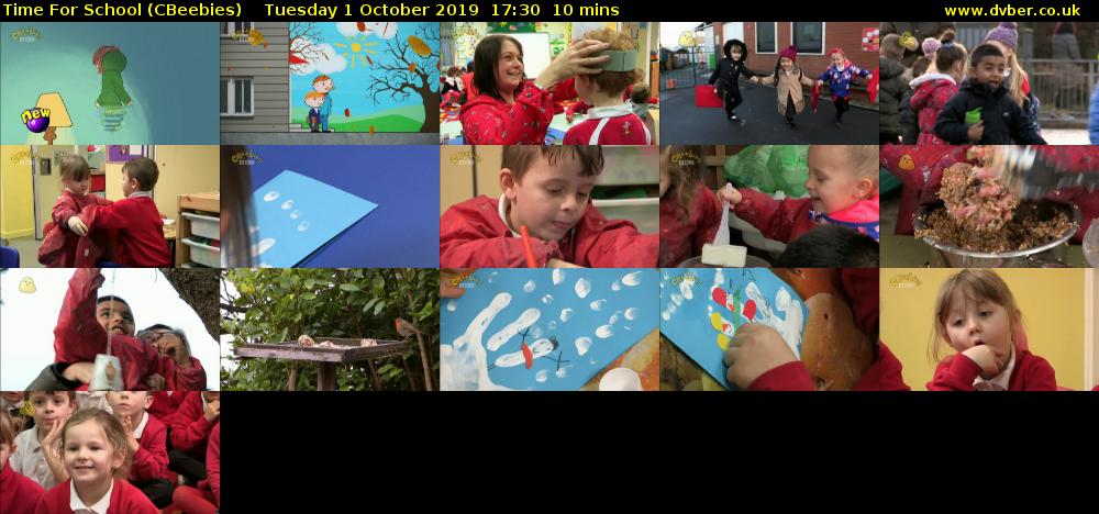 Time for School (CBeebies) Tuesday 1 October 2019 17:30 - 17:40
