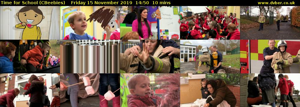 Time for School (CBeebies) Friday 15 November 2019 14:50 - 15:00