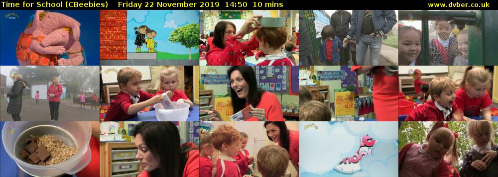 Time for School (CBeebies) Friday 22 November 2019 14:50 - 15:00