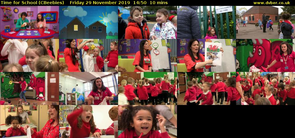 Time for School (CBeebies) Friday 29 November 2019 14:50 - 15:00