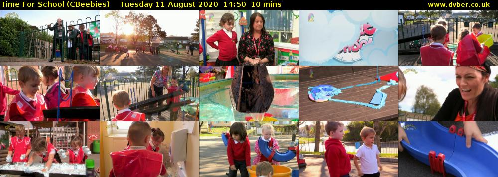 Time for School (CBeebies) Tuesday 11 August 2020 14:50 - 15:00