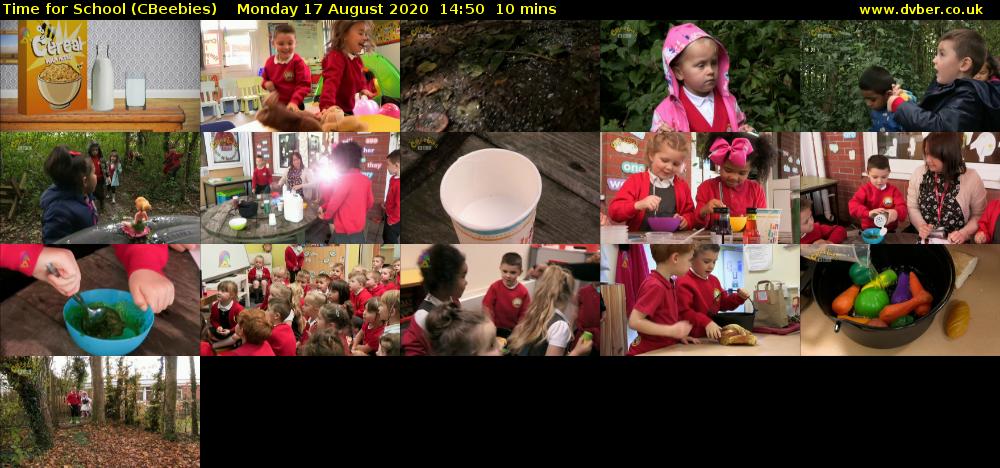Time for School (CBeebies) Monday 17 August 2020 14:50 - 15:00