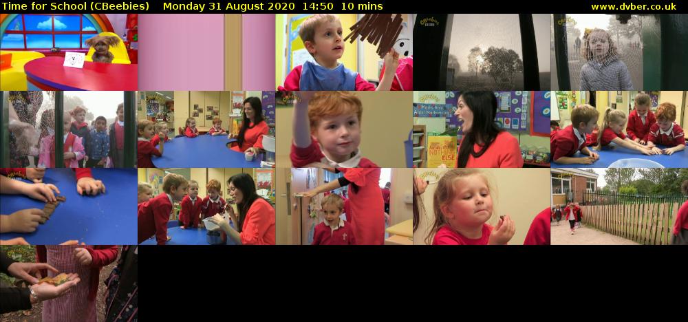 Time for School (CBeebies) Monday 31 August 2020 14:50 - 15:00