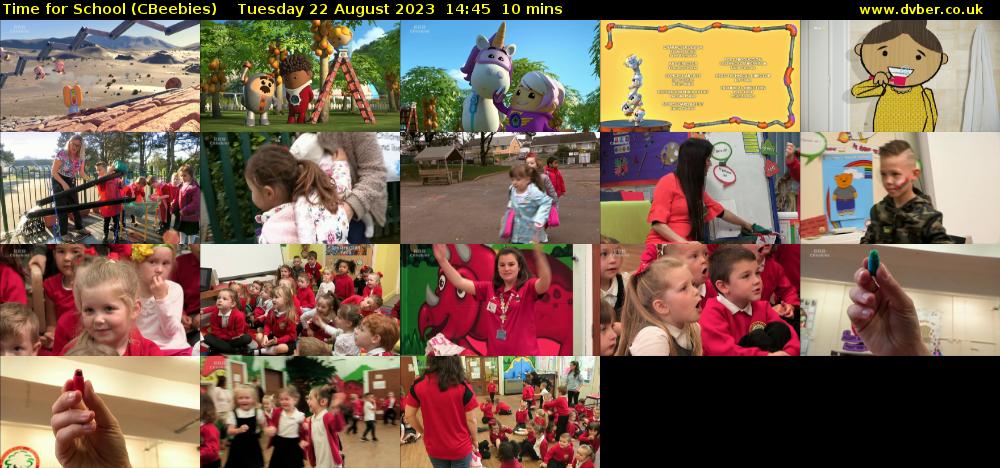 Time for School (CBeebies) Tuesday 22 August 2023 14:45 - 14:55